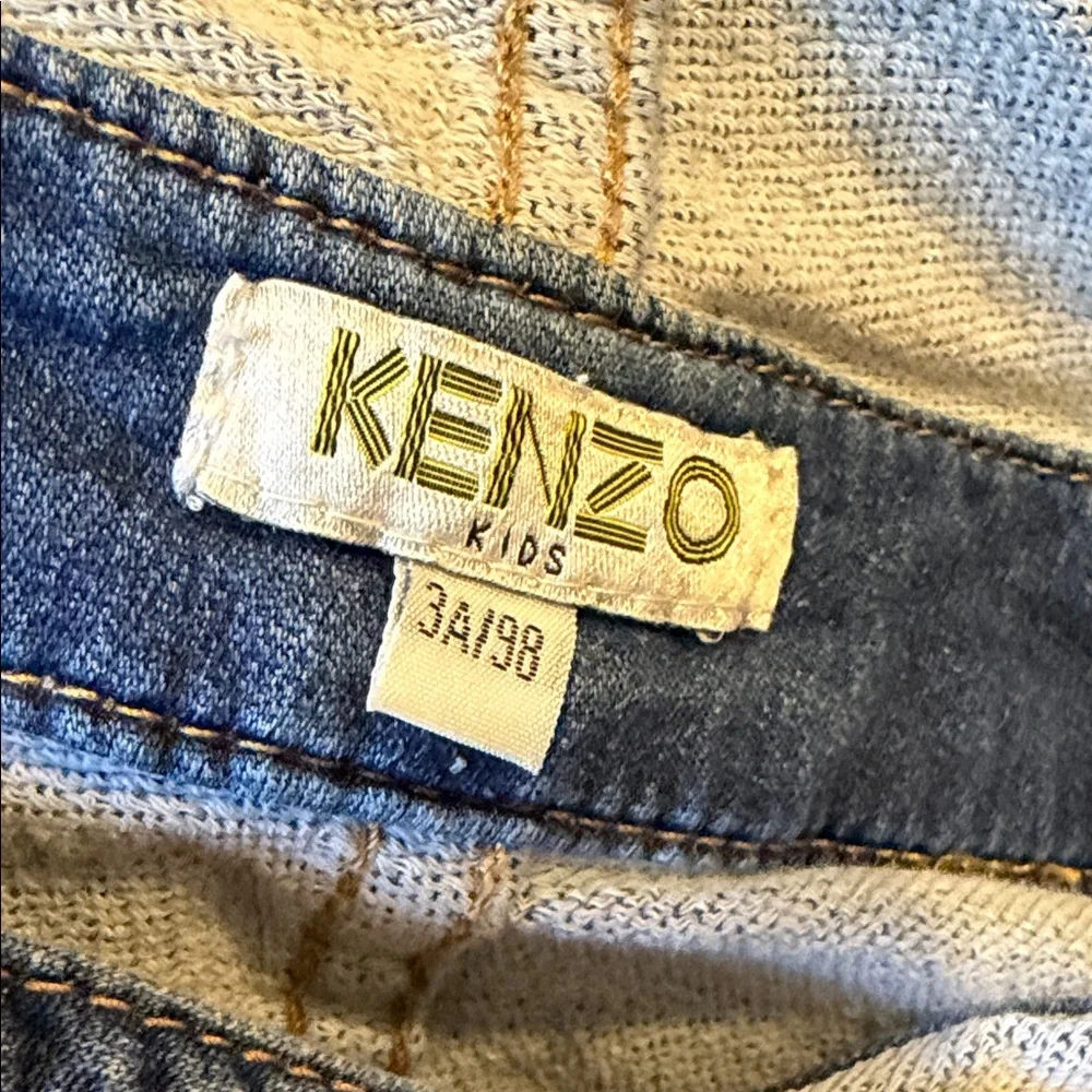 Kenzo Blue Kids Overalls with Fun Patches